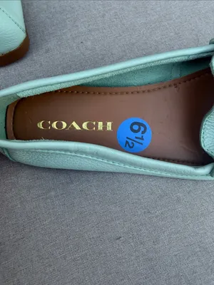Coach Mint Green Leather Loafers size 6.5 NEW thumbnail 3