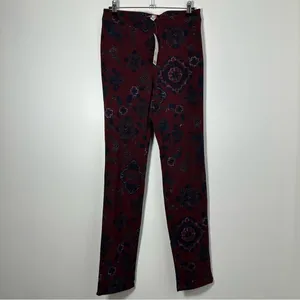 Urban Outfitters Women’s Burgundy Patterned Pull On Pants Size M NWT thumbnail 2