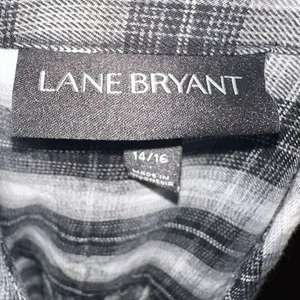 Lane Bryant 14/16 black & white plaid button down top thumbnail 3