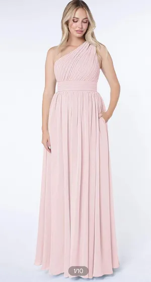 Azazie Bridesmaids Dress Molly Blushing Pink Bridesmaid Dress thumbnail 1