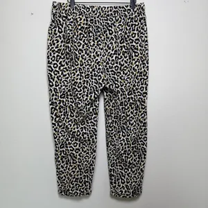 J. Crew Women Linen Cotton Pants 14 Leopard Coastal Lagenlook Summer Casual‎ thumbnail 5