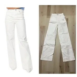 Juicy Couture NWT Women Size 24 White Denim Wide Leg Cuff High Rise Flare Jeans thumbnail 3