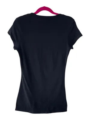 Y2K: Broken Heart ✿ Crystal Rose Tattoo Tee T Shirt ✿ Black Small ✿ Stretch Fit thumbnail 4