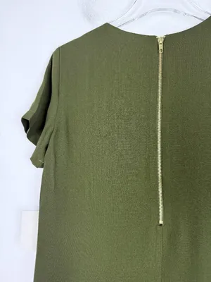 NWT Lulus Shift and Shout Dress Short Sleeves Mini Olive Green Size Medium M NEW thumbnail 8