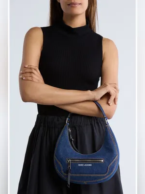 Marc Jacobs Dark Blue Denim Crescent Shoulder Bag thumbnail 14