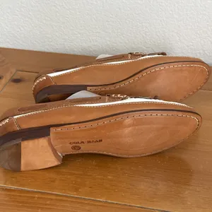 Cole Haan Country Loafers Brown/White Leather Tassel Kiltie Moc Toe Shoes Sz 7.5 thumbnail 8