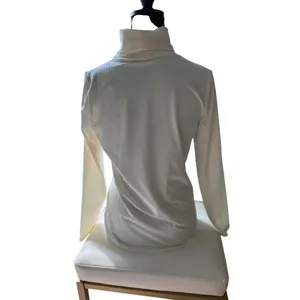 Talbots Petite Turtleneck Tee Small Petite Ivory White Cotton Stretch Long thumbnail 5