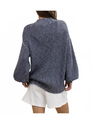 AE Aerie Hits The Spot Mockneck Sweater American Eagle NWT Blue Fresh Bright Sm thumbnail 4