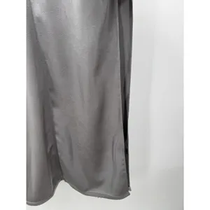 ZARA V-Neck Hammered Satin Maxi Slip Dress Sz L Gray Grunge Luxury Minimalist thumbnail 6