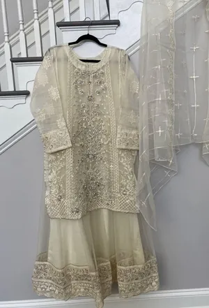 Pakistani Indian Designer 4pc Maxi Dress New thumbnail 8