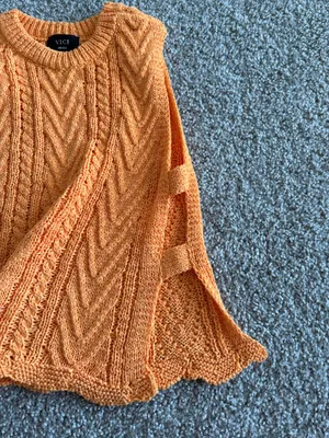 VICI Orange Cable-Knit Sleeveless Tank thumbnail 3