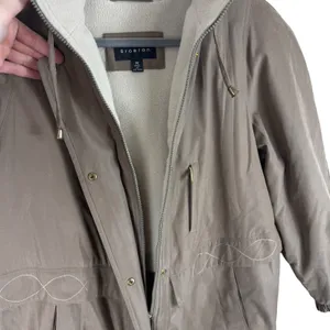 Braetan Tan Faux Suede Full Zip‎ Rumovable Hood Lined Insulated Coat Size M thumbnail 5