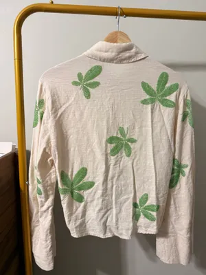 ZARA Leaf cropped blouse thumbnail 6