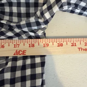 Abercrombie and fitch off‎ the shoulder gingham dress M blue white Check Smock thumbnail 8