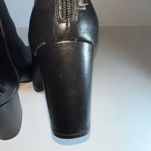 Aldo Dominica Black Leather Block Heel Ankle Booties with Tassel Zipper Size 8 thumbnail 8