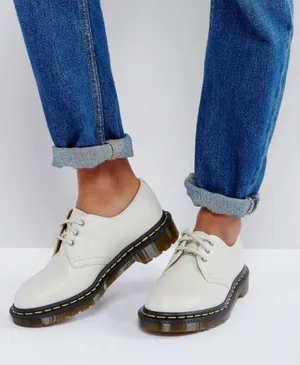 Dr. Martens 27214 Vegan Oxford Shoes Men's Size 6 Women's Size 7 White Leather thumbnail 1
