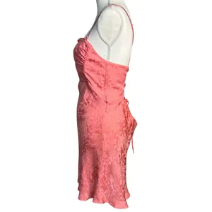 For Love & Lemons Dress Gabrielle Mini Pink Damask Women’s Size Large thumbnail 5