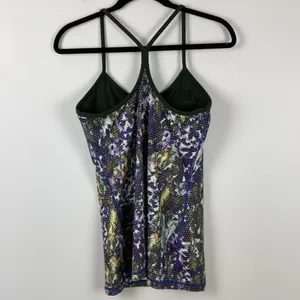Lululemon Power Y Tank Top Luon Floral Sport Multi Gator Green Women’s Size 10 thumbnail 5