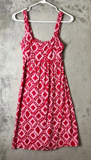 Fresh Produce‎ Pink Red Geometric Print Sundress Flowy Empire Waist Summer XS thumbnail 1