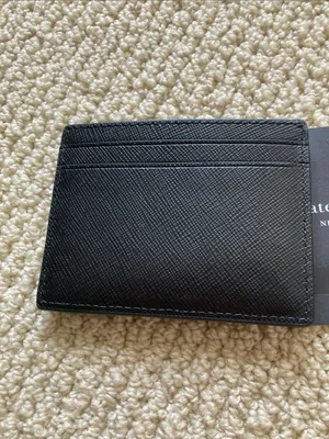 NEW Kate Spade Black Leather Card Holder Saffiano Wallet Chic Mini NWT thumbnail 7