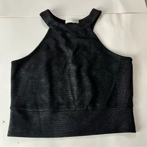 A'Gaci Black Embossed Snakeskin Halter Crop Top Y2K Clubwear S thumbnail 4