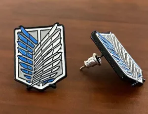 Boutique Attack On Titan Anime Unisex Stud Earrings New thumbnail 2