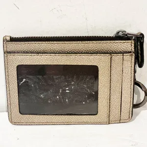 Coach Platinum Mini Skinny ID Card‎ Case Women's Wallet Keychain thumbnail 3