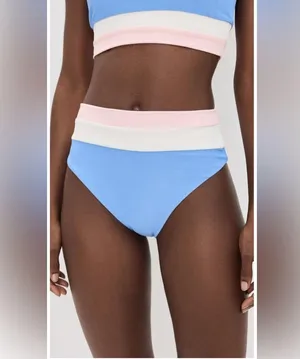 Beach Riot Heidi Colorblock High Waist Bikini Bottom, Size Medium, $98 thumbnail 3
