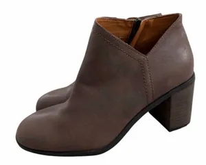LUCKY BRAND Panally Leather Block Heel Mules Shoes BROWN Size 8‎ NEW thumbnail 1