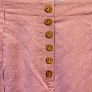 Purple High Waisted Wide Leg Linen Blend Pants Button Fly Crop Trousers, 2XL thumbnail 2