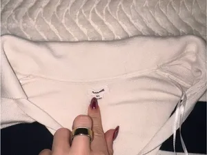 Garage Cream and Navy Striped Cropped Sweater thumbnail 2