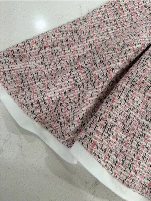 Zara Pink Tweed Sweetheart Camisole with Black Straps thumbnail 7