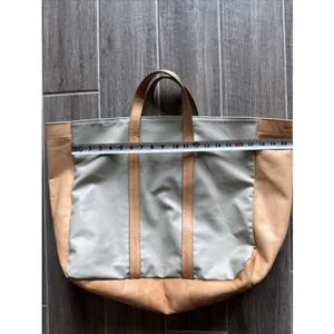 Jon Hart Design Tote Bag‎ Beige Leather Trim & Sides Monogram CJR Kelso Karryall thumbnail 3
