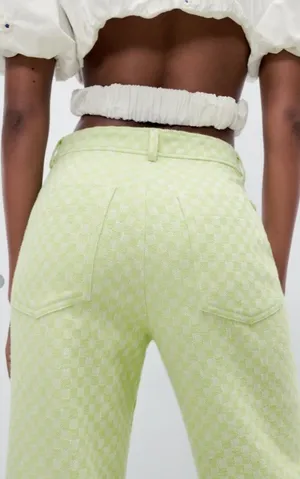 ZARA // GINGHAM STRAIGHT LEG PANTS thumbnail 4