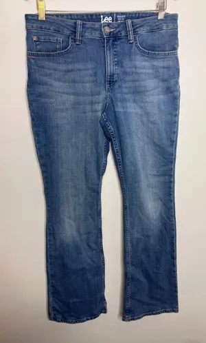 Lee Bootcut Jeans Womens 10P Blue Excellent Mid Rise Regular Fit Stretch Denim thumbnail 1