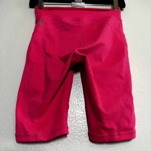 Free People Movement Biker Baby Shorts Stretch Fit Waist Slit Pocket Pink XS thumbnail 8