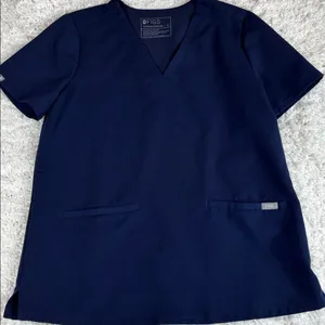 FIGS CASMA FW1100 Navy Blue Scrub Top Medium 2 Pockets V-Neck thumbnail 1