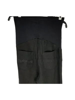 Bella Vida Maternity Black Stretch Skinny Pants Small Rhinestone Pocket Detail thumbnail 3