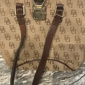 Dooney & Bourke Beige and Dark Brown Monogram Bucket Bag thumbnail 4