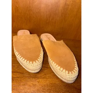 Sam Edelman Austin Camel Brown Suede Woven Espadrille Slip On Mules Size 9 thumbnail 2