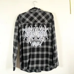 SWIXXZ Flannel‎ Button Shirt Medium Chrome Grunge Emo Skater thumbnail 3