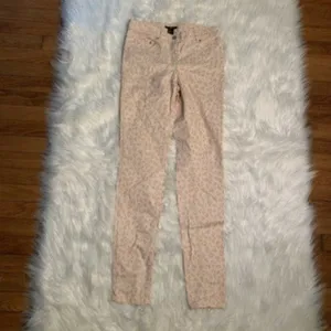 H&M Women's Size 6 Skinny Jeans Light Pink Animal Print Cheetah‎ Print Cotton thumbnail 3