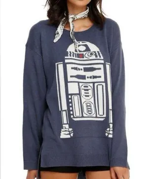 Star Wars Her Universe R2-D2 Droid Pullover Sweater Knit Blue Small S thumbnail 1
