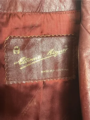 Etienne Aigner Vintage Oxblood Leather Blazer Style Jacket 80s Sz 14 thumbnail 4