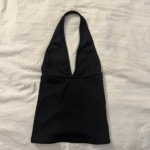 ZARA Ribbed Halter Top black thumbnail 2