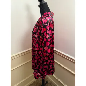 Frederick’s of Hollywood Valentine’s Day Satin Heart Pajama Top Romantic PJ thumbnail 5