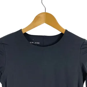 New Everlane The Short-Sleeve Crew Neck Bodysuit Black Thong Size Small thumbnail 4