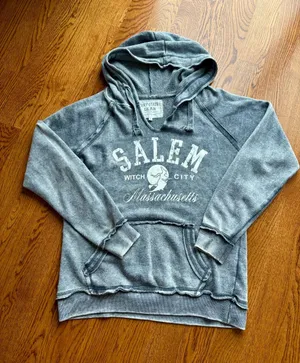 Bay State Gear Salem MA Hooded Pullover Sweatshirt Vintage Wash Dusty Gray Large thumbnail 1