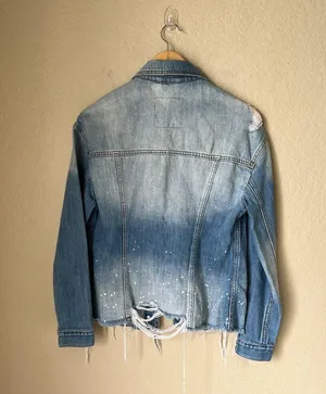 Distressed Paint Splatter Denim Jacket thumbnail 8