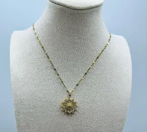 Sunflower Necklace 18K Golden Plated Stainless Steel thumbnail 1